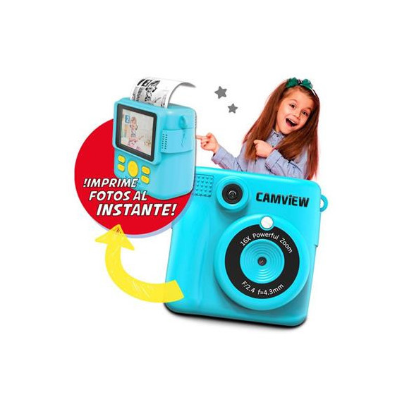 CAMVIEW Camara Fotos para Niños con Impresion Instantanea CV0239 Azul