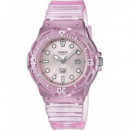 Casiocoleccion LRW-200HS-4EVEF Reloj Analogico Rosa Transparent Fecha,resist Al Agua,correa Resi  CASIO