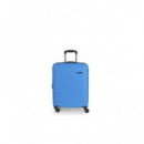 GABOL Trolley Maleta de Mano Pequeño con 4 Ruedas Future Azul 54X39X21/24 Cm