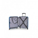 GABOL Trolley Maleta de Mano Pequeño con 4 Ruedas Future Azul 54X39X21/24 Cm