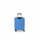 GABOL Trolley Maleta de Mano Pequeño con 4 Ruedas Future Azul Celeste 54X39X21/24 Cm