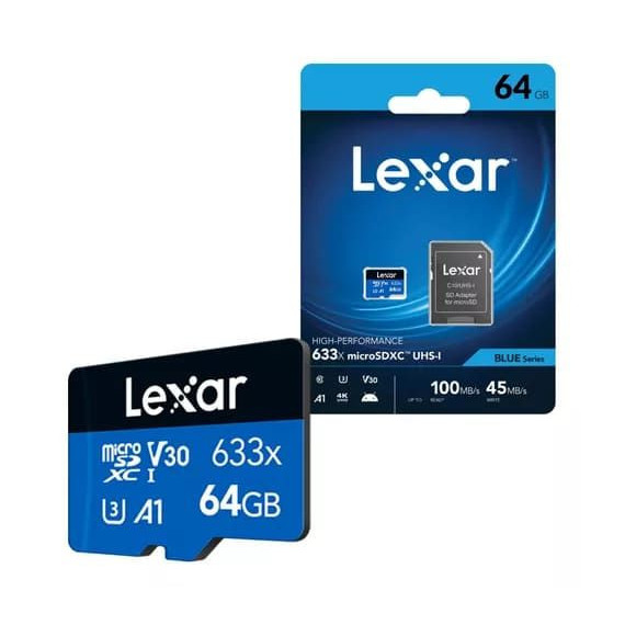 LEXAR Tarjeta Micro Sd Blue Uhs-i 633X 64GB V30