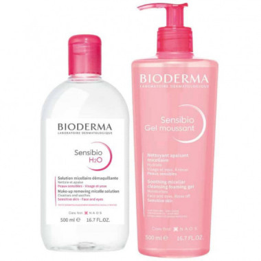 BIODERMA PACK SENSIBIO H2O 500 ML + SENSIBIO GEL