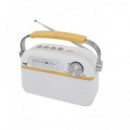 SAMI Radio Portatil Vintage Am/fm/sw con Bt,ranura USB y Micro Sd RS-11811 Blanco