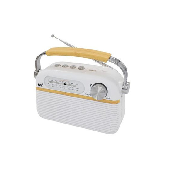 SAMI Radio Portatil Vintage Am/fm/sw con Bt,ranura USB y Micro Sd RS-11811 Blanco