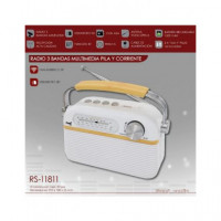 SAMI Radio Portatil Vintage Am/fm/sw con Bt,ranura USB y Micro Sd RS-11811 Blanco