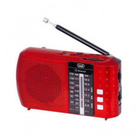 TREVI Radio Portatil Am/fm RA7F20 Roja Bluetooth, Usb, Micro Sd, Bateria Recargable