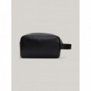 Tjm Archive Leather Washbag Black  TOMMY HILFIGER