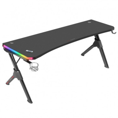 MARS GAMING Mesa Gaming Mgdxlrgb Negra Rgb Tamaño Extra Grande de 160 Cm para los Setups Más Extremos que Puedas Imaginar. 3 Mo