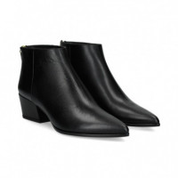 Botin Cremalleta en Talon Piel Negro  UNISA