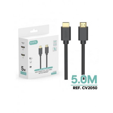 ACCETEL Cable HDMI M/m 5MTRSFULL HD Negro CV2050