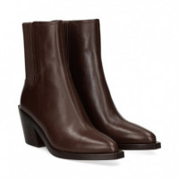 Botin Elastico Lado Piel Marron  COACH