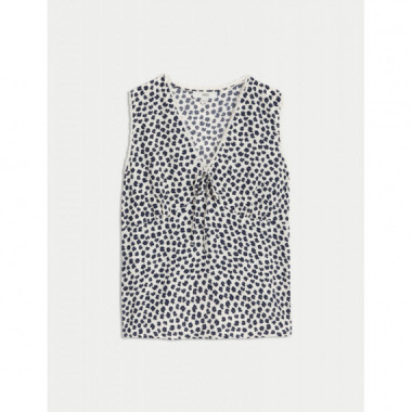 Blusa sin Mangas con Diseño y Escote Pico  MARKS AND SPENCER