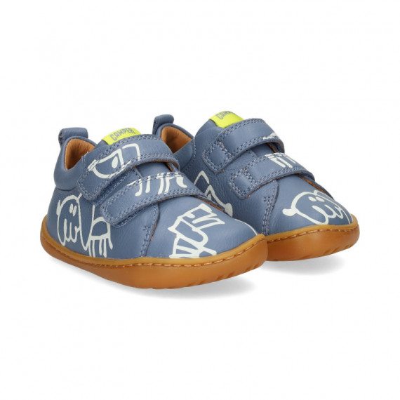 Deportivo 2 Velcros Print Piel Cielo  CAMPER