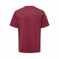 Camisetas Hombre Camiseta ONLY&SONS Abe Life Maroon