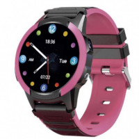 SAVEFAMILY Slim 4G Smartwatch para Niños Rosa - Reloj con Localizador