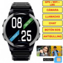 SAVEFAMILY Slim 4G Smartwatch para Niños Negro - Reloj con Localizador