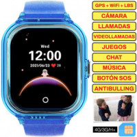 SAVEFAMILY Reloj Enjoy Smartwatch para Niños con 4G y GPS Azul - Reloj con Localizador