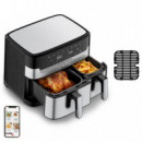 MOULINEX EZ905D20 Freidora de Aire y Grill 8.3L Doble Cubeta Inox