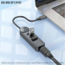 BOROFONE DH6 Hub Usb-c con 3 Puertos USB 3.0 y RJ45 1000/100