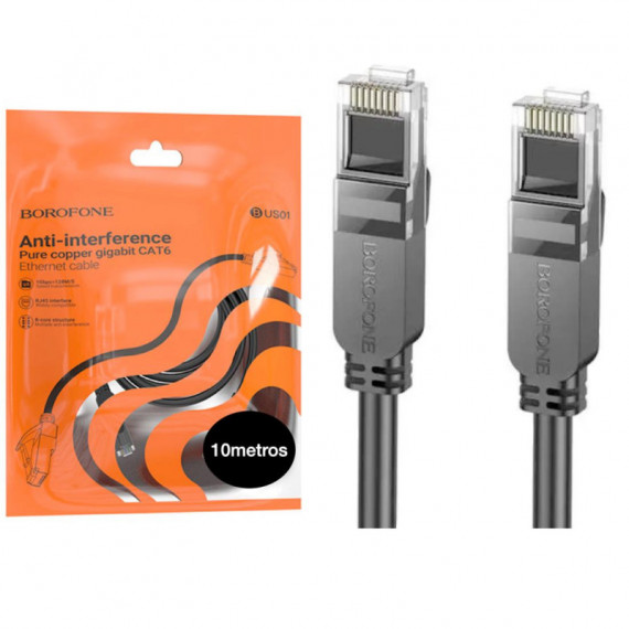 BOROFONE BUS01 Category 6 Gigabit Network Cable Negro 10M