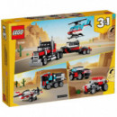 LEGO 31146 Camión Plataforma con Helicóptero