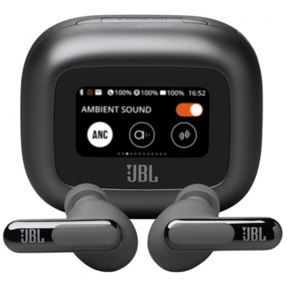 JBL Live Beam 3 Auricular BLUETOOTH con Cancelación de Ruido y Pantalla Negro