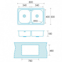 EDESA Veleta Se 80 2C R-90 Fregadero (950270003)