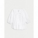 Blusa de Lino Manga Semilarga  MARKS AND SPENCER