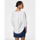 Blusa de Lino Manga Semilarga  MARKS AND SPENCER