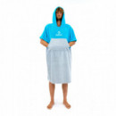 Poncho SURFLOGIC Cyan/gris