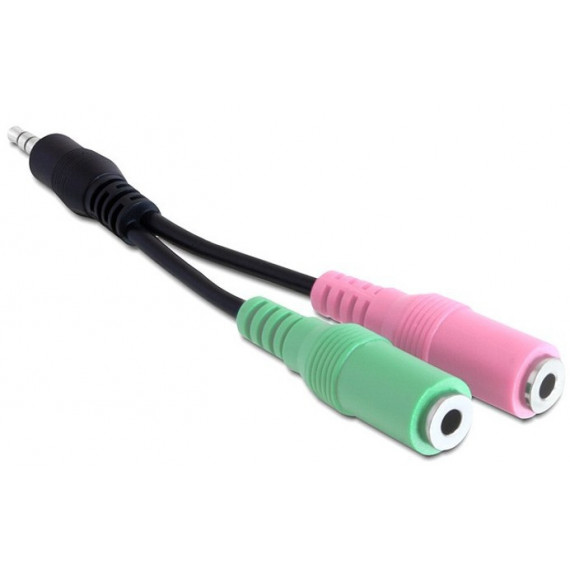 DELOCK 3.5MM/2 X 3.5MM Cable de Audio 0,12 M 3,5MM 2 X 3,5MM Multicolor