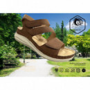 LOLOVERD Sandalia Dama Marron Velcro