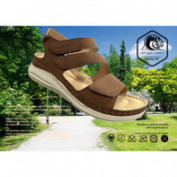 LOLOVERD Sandalia Dama Marron Velcro