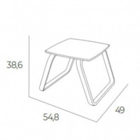 Mesa Auxiliar de Jardín Apilable Vila 45X45 Cm Color Antracita Ezpeleta®  EZPELETA