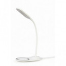 GEMBIRD Lampara de Mesa Led + Cargador Inalambrico 10W Blanco