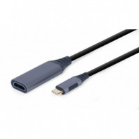 Cablexpert A-USB3C-HDMI-01 Adaptador de Cable de Vídeo 0,15 M USB Tipo C Gris  GEMBIRD