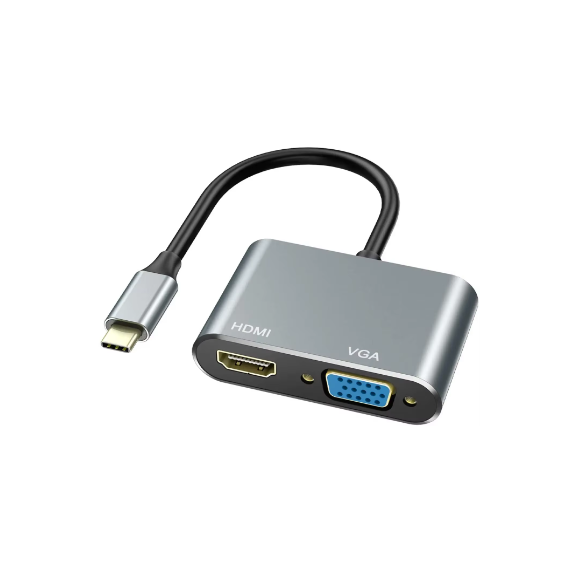 ULTRAPIX Adaptador 3 en 1 USB C con Hub HDMI (4K) y VGA 1080P 60HZ