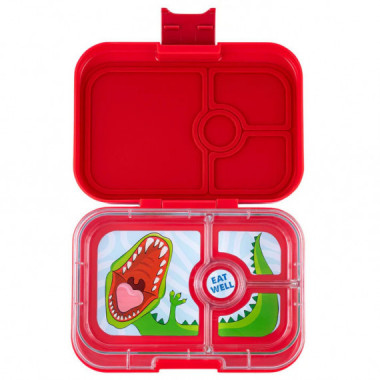 Fiambrera YUMBOX/4 Wow Red/dinosaur Tray  YUMBOX