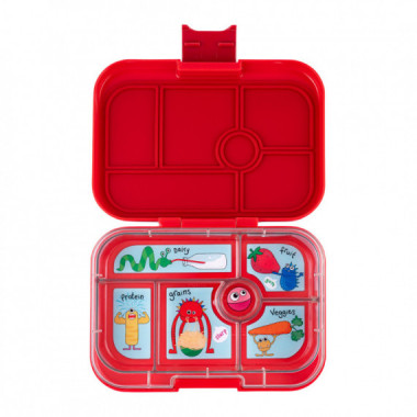 Fiambrera YUMBOX/6 Wow Red Funny Monsters Tray  YUMBOX