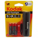 KODAK Linterna Led Negra 46 Lumenes, IP62 Resistente Al Agua, 25MTRS, Incluye 3 Pilas Aaa