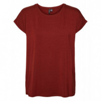 Camisetas Mujer Camiseta Básica de Mujer VERO MODA Aware Fire Brick