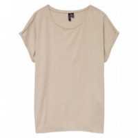 Camisetas Mujer Camiseta VERO MODA Lava Glitter Oatmeal