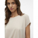 Camisetas Mujer Camiseta VERO MODA Lava Glitter Oatmeal