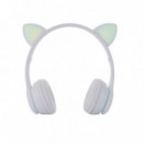 ONE+ Auriculares BLUETOOTH NC3228 Orejas de Gato Blanco  250MAH / Fm / Microsd / Iluminacion Led