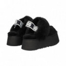 Zueco Cuello Oveja Plat.ante Negro  UGG