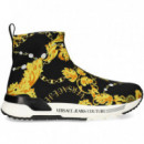 Botin Deportivo Lycra Negro/oro  VERSACE JEANS