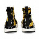 Botin Deportivo Lycra Negro/oro  VERSACE JEANS