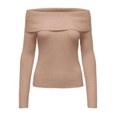 Jerséis y Sudaderas Jersey ONLY Katia Off Shoulder Warm Taupe