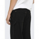 Pantalones ONLY&SONS Fade Carpenter Loose Black